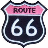 Patch Bordado Emblema Rota 66 Moto Route 66 Tam.8,5x8,5 Rt8