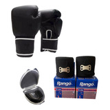 Kit Boxeo Par De Guantes+ Par De Vendas+ Bucal Con Estuche