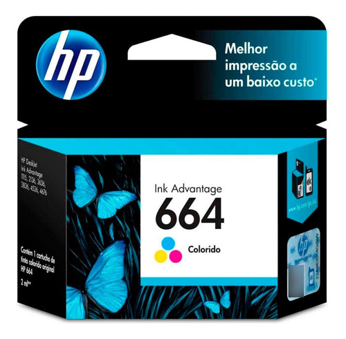 Cartucho De Tinta Hp 664 Tricolor Original F6v28al