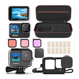 Kit Accesorios Gopro 10/9 Negro Funda Protectora De Silicona