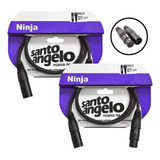 2 Pcs Cabo Santo Angelo Ninja Lw 0,91m Microfone Patch 