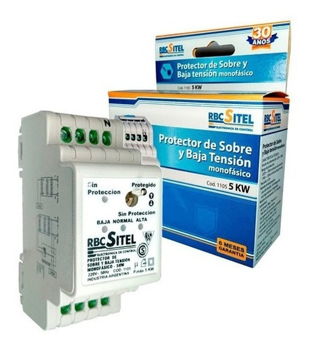 Protector De Tension Alta/baja General Din 20 Amperes Rbc 