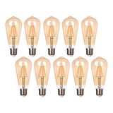 Pack X10 Ampolleta Vintage Led Filamento 8w St64 Base E27