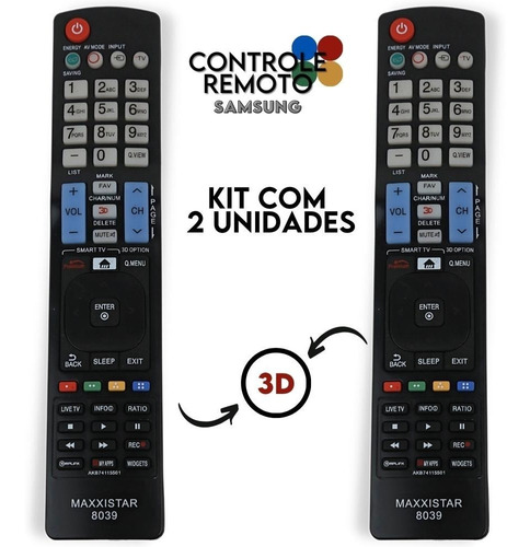 Controle Universal Samsung - Smart Kit C/2 Un - 8039 - Nybc