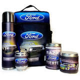 Equipo De Mate Completo Ford  Cuero Set Kit Matero