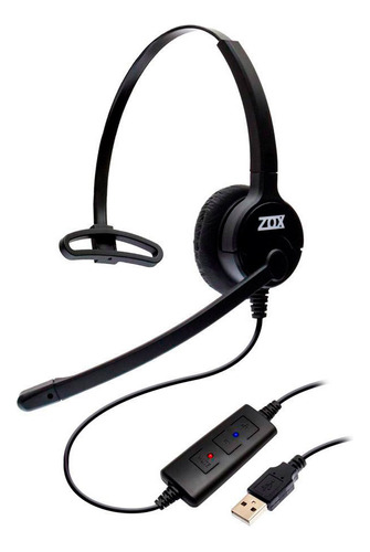 Fone Operador Zox Dh-80 (headset Usb Padrão)