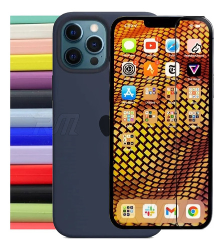 Case Silicone Compatível iPhone 7 Ao 14 Pro Max Abacate
