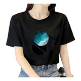 Playera Mujer Camiseta Manga Corta Ropa Planeta Estampado