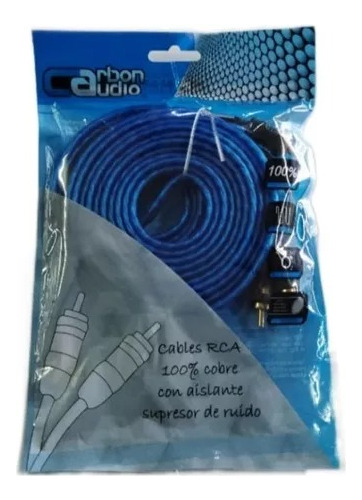 Cable De Audio Auxiliar Rca Macho 5metros Carbonaudio 100pzs