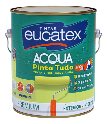 Tinta Epóxi Para Banheiros E Cozinhas Azulejo Eucatex 3,6 Lt