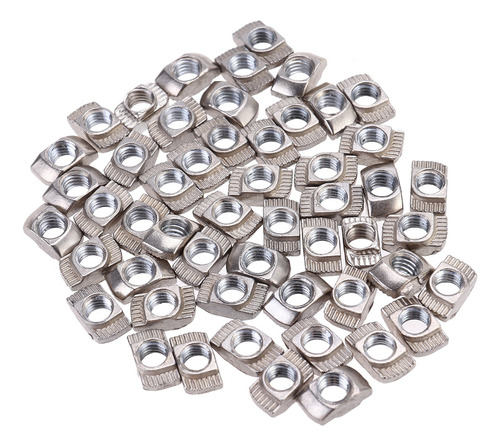 Fastener Nuts, Perfil De Alumínio, 100 Unidades