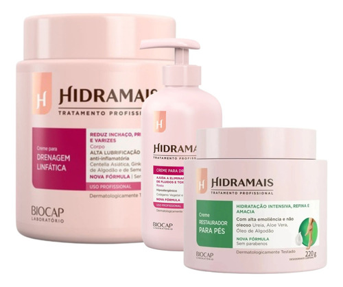  Hidramais Kit Corporal Completo Creme Facial Pés Lifática