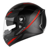 Capacete Ebf Xtroy Legacy Preto Vermelho Com Óculos Interno