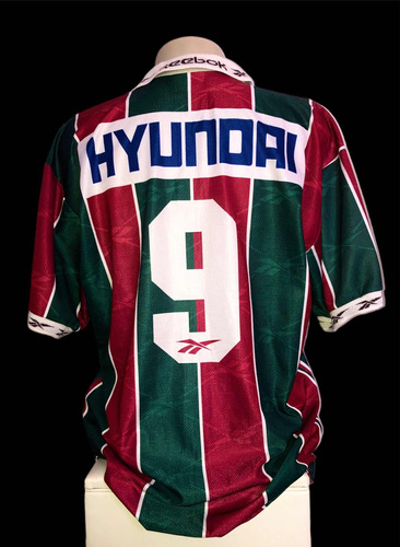 Camisa Fluminense 1995 | 1996 Home Hyundai Oficial #9 Gg