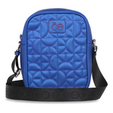 Bolsa Cloe Crossbody Grande Para Mujer Monograma Bordado Color Azul