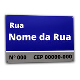 Placa Residencial Endereço Rua Número E Cep Azul Modelo Sp
