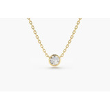 Colar Corrente De Ouro 18k Feminina Diamante Solitario 5pts