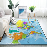 Alaza Alfombra Colorida Con Mapa Del Mundo Para Sala De Esta