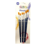 Set De 6 Pinceles Sinteticos Chatos Cbx