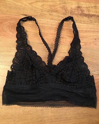 Precioso Top Bralette Victoria's Secret Encaje Negro Xs Orig