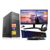 Pc Edicao I7 11700 Ram 64gb Ssd 1tb Rtx 4060 8gb Monitor 27