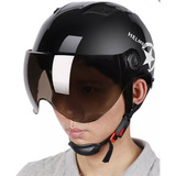 Set Casco Abierto Abatible Motociclista Uso Rudo Gafas Humo