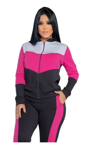 Agasalho Feminino Moletom Malha Crepe Roupa De Frio Barato