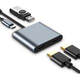 Adaptador Usb C A Hdmi Dual, Adaptador De Monitor Múltiple 4