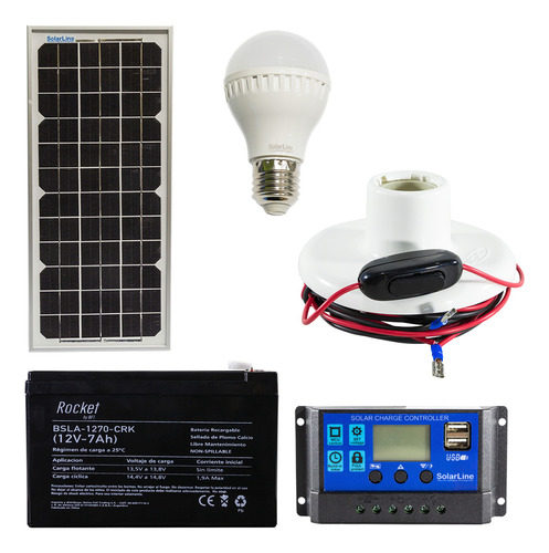 Kit Energia Solar Multiuso P/ Casa Dpto Camping Pesca 020abc