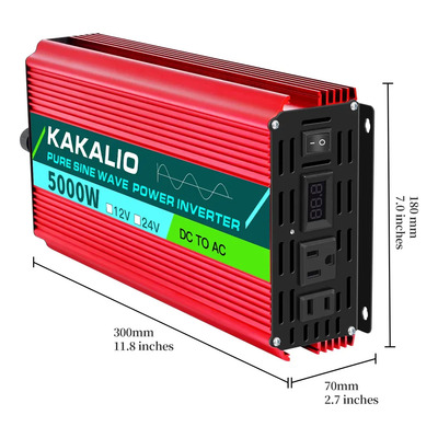 Inversor De 5000w 12v A 110v, Convertidor De Potencia Portátil, Múltiples Funciones De Protección.