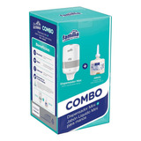 Combo Dispensador De Jabón Líquido Plástico Blanco Familia