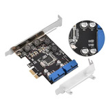 Tarjeta De Expansión Pci-e A 2 Puertos Usb 3.0 Con Cabezal