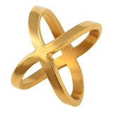 Anillo Geométrico Baño De Oro 24k Joyeria Mayoreo Regalo