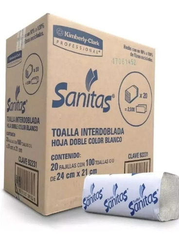 1 Caja Sanitas 20 Paquetes De 100 Piezas Facturamos 