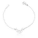 Pulseira Feminina Prata 925 Lua E Estrelas