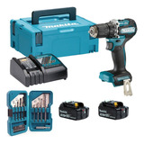 Taladro Atornillador Inalámbrico 13mm 18v Makita Ddf487rfj-1 Color Turquesa