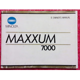 Minolta Maxxum 7000, Manual De La Cámara, Impreso En Inglés 