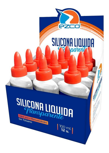 12 Silicona Liquida Transparente Adhesiva Ezco X 100ml