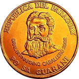 Paraguay Moneda 500 Guaraníes Año 2002 Bañado Con Oro 24k 