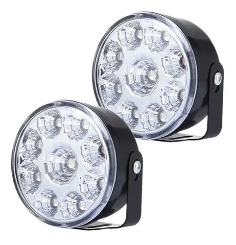 Faros Lamparas Auxiliares Led Drl Redondos 12v 9 Leds 7cm