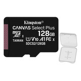 Cartão Memória Micro Sd Kingston 128gb  100mbs E Adap +case
