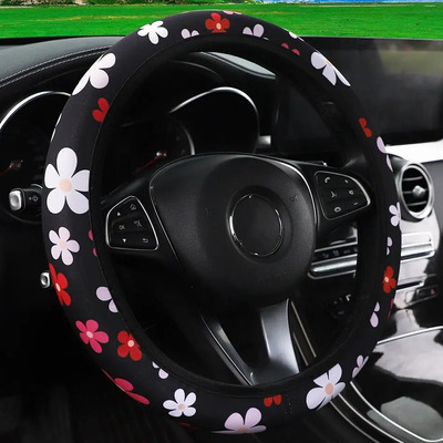 Funda Cubre Volante Auto Accesorio Mujer Flor Rosa Rojo | MercadoLibre
