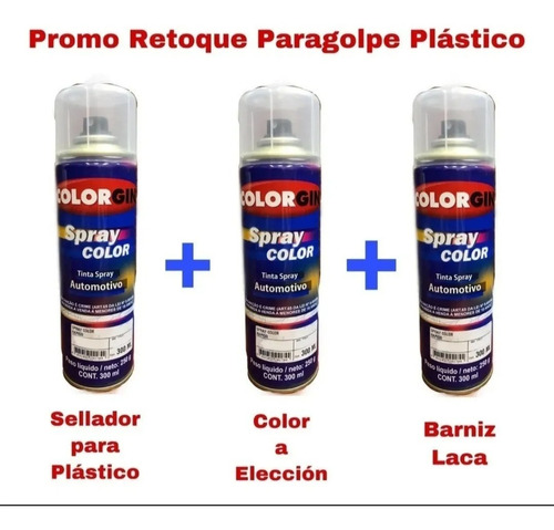 Retoque Automotriz Aerosol Kit Para Plasticos Manijas Espejo