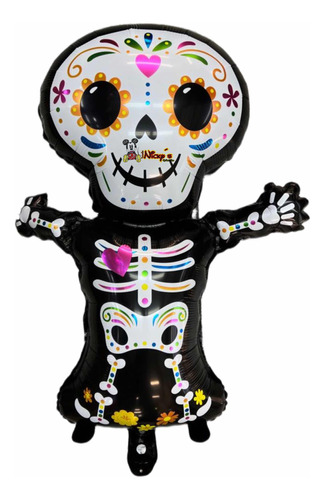 2 Globos De Esqueleto Cute 70 Cm Halloween Dia De Muertos