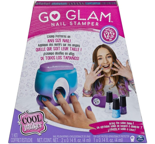 Juguete Maquina Kit Decorador Uñas Go Glam Nail Stamper Cool