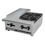 Parrilla A Gas 2 Quemadores + Plancha Asber Aem-g12-b2-24