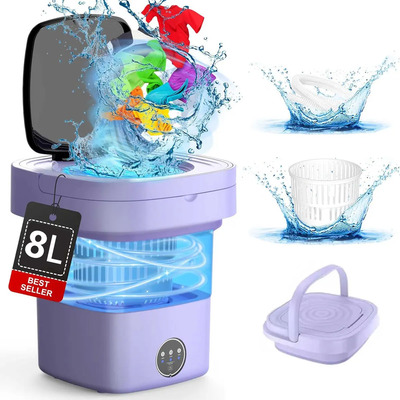 Mini Lavadora Portátil Plegable Secador Luz Antibacteriana 8l 5 Perchas Plegables | Envío gratis