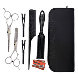 Kit 2 Tesouras De Corte Para Iniciantes Barbeiro Com Estojo