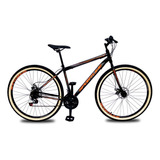 Bicicleta Aro 29 Aço Carbono 21 Velocidades Freio A Disco Cor Preto/laranja