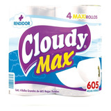 Papel Higiénico Cloudy Max 4 Maxi Rollos De 605h C/u